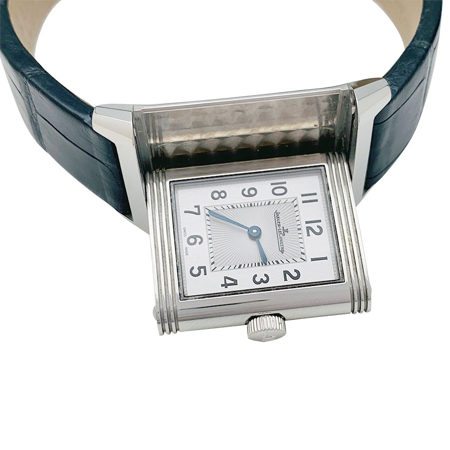 Montre Jaeger-Lecoultre, "Reverso", acier et cuir.