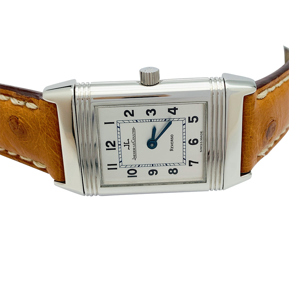Montre Jaeger-Lecoultre, "Reverso", acier et cuir.