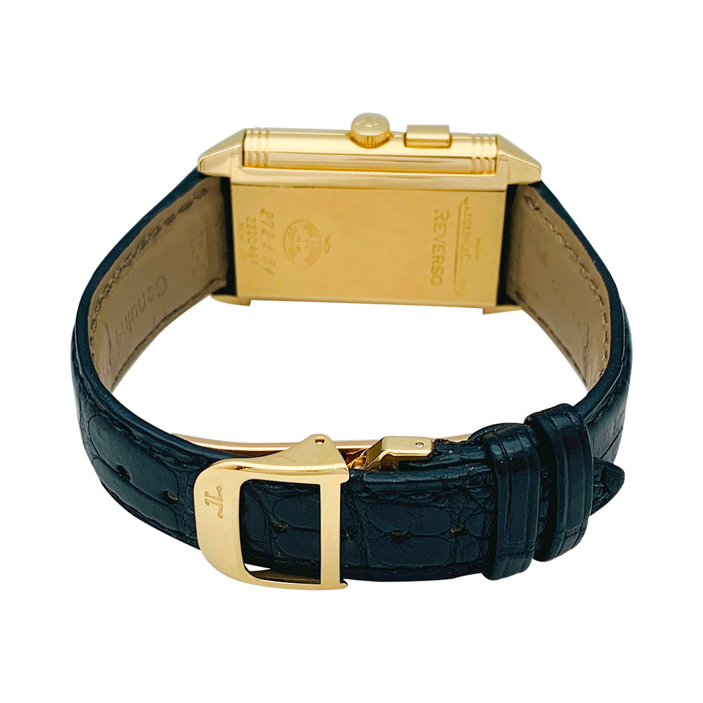 Montre Jaeger Lecoultre, "Reverso Duoface Night & Day", en or jaune.