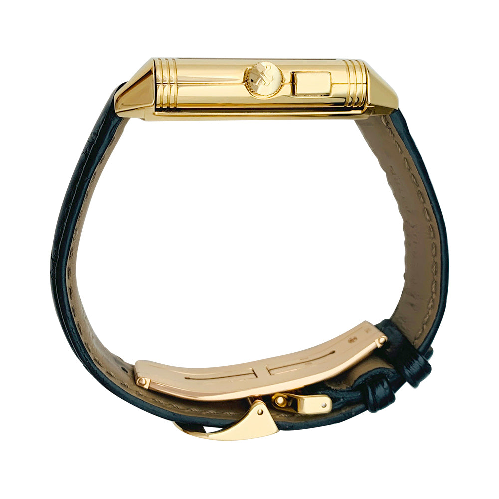 Montre Jaeger Lecoultre, "Reverso Duoface Night & Day", en or jaune.