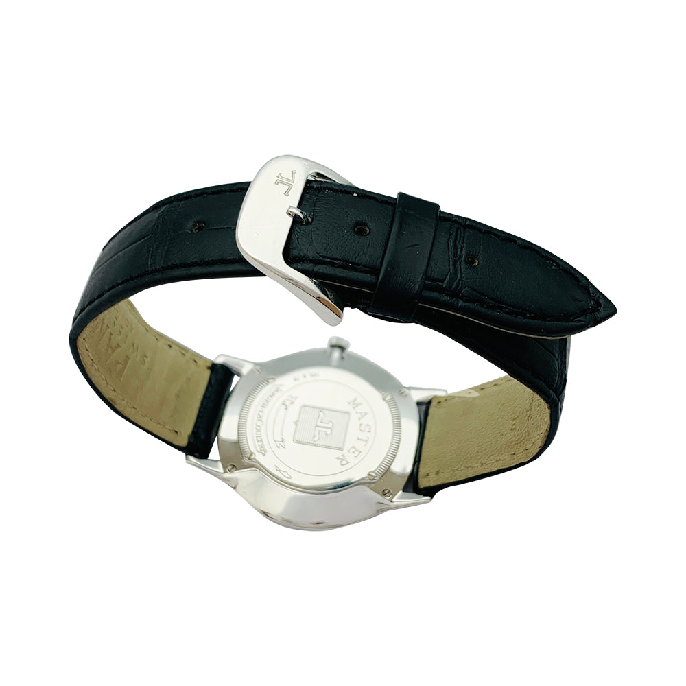 Montre Jaeger Lecoultre, "Master", acier sur cuir.