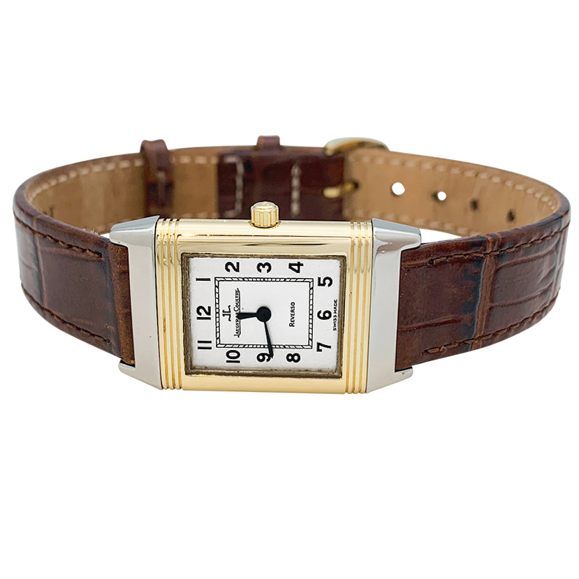Montre Jaeger-Lecoultre, "Reverso", en acier et or jaune.