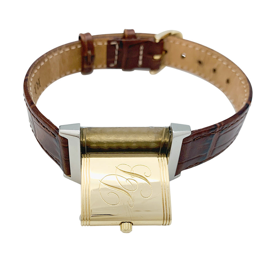 Montre Jaeger-Lecoultre, "Reverso", en acier et or jaune.