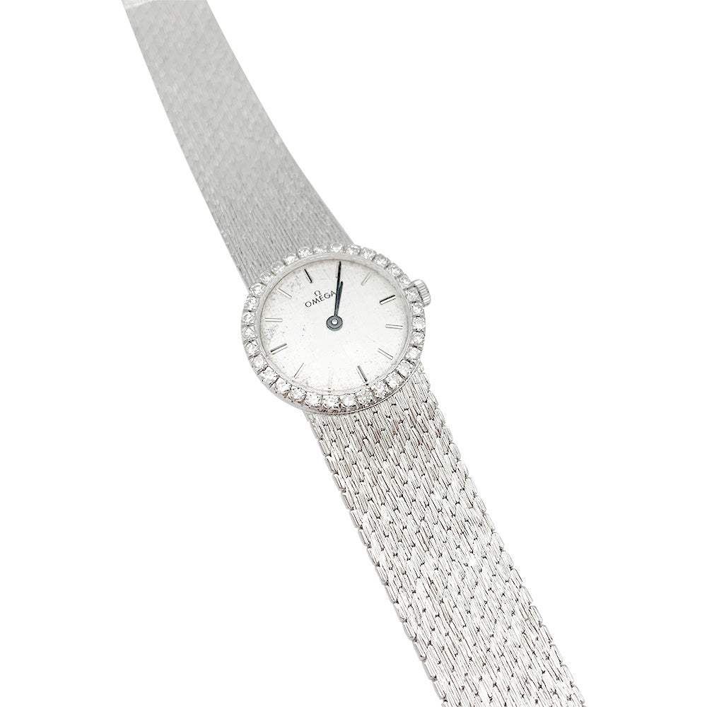 Omega watch in white gold and diamonds.