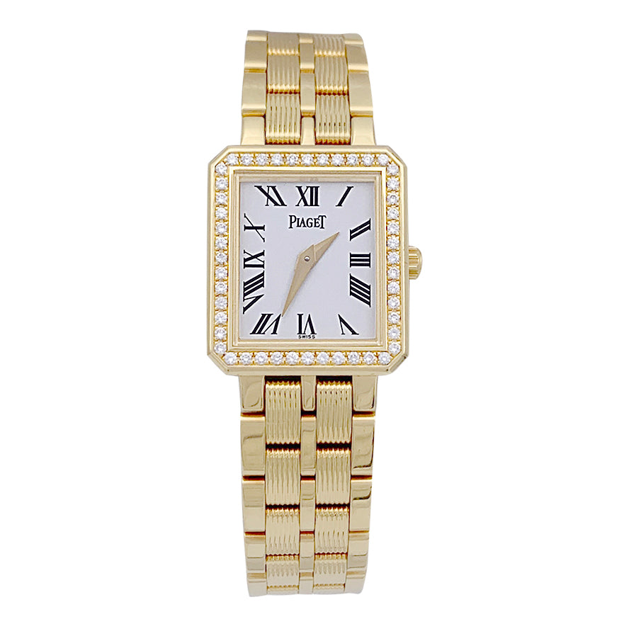 Montre Piaget, "Protocole", or jaune et diamants.