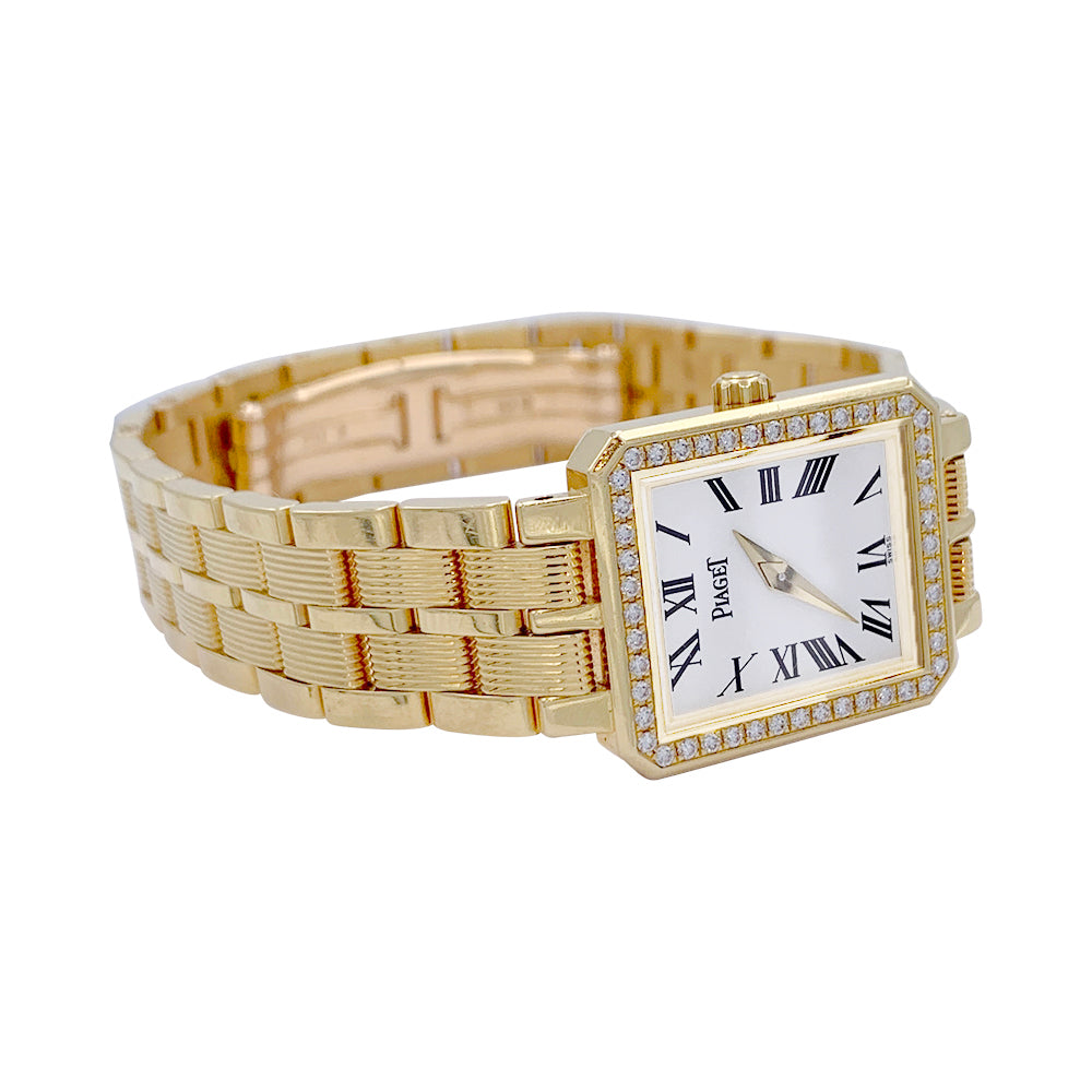 Piaget watch, "Protocole", yellow gold and diamonds.