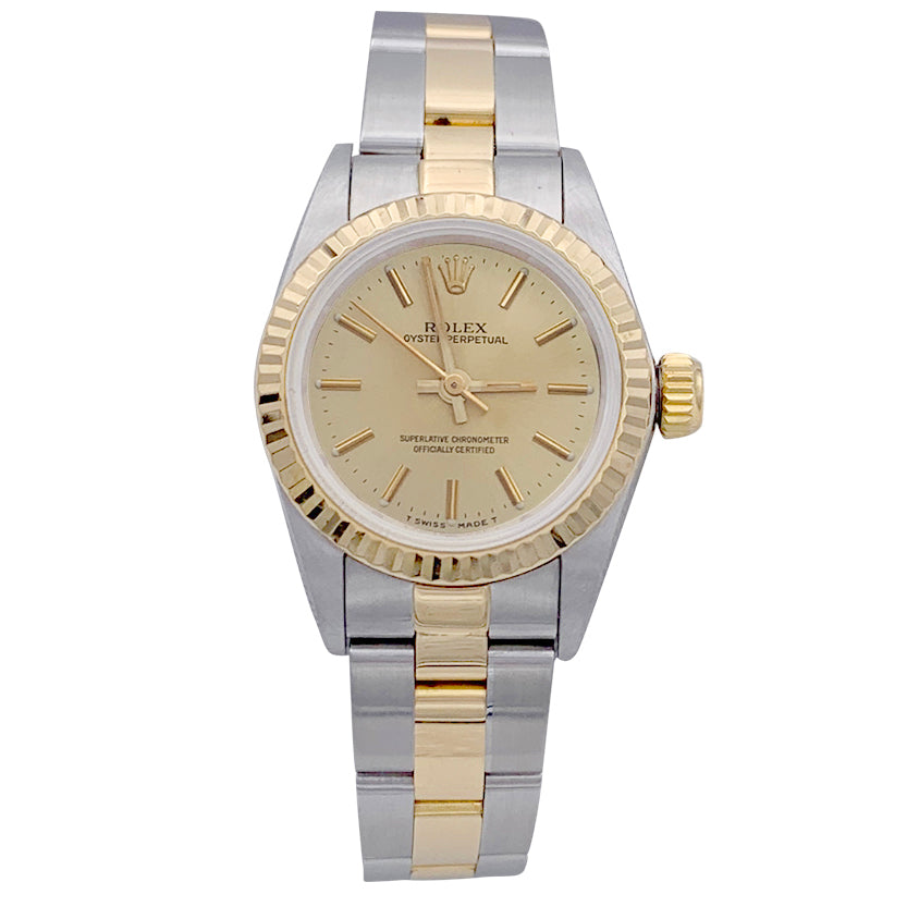 Montre Rolex,"Oyster Perpetual", acier et or jaune.