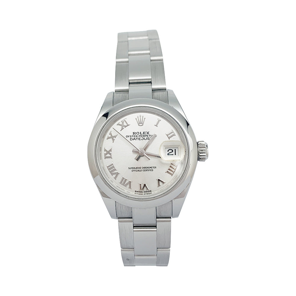 Montre Rolex "Oyster Perpetual Datejust" en acier.