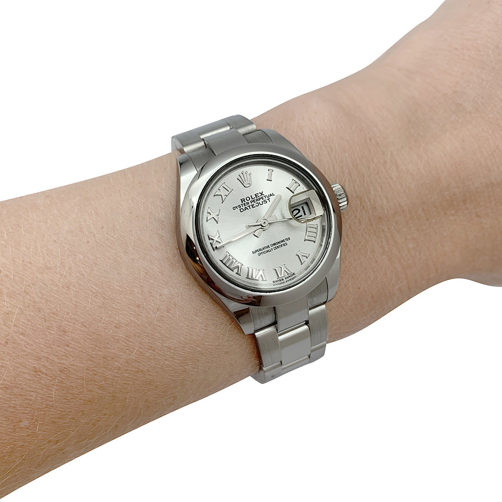 Montre Rolex "Oyster Perpetual Datejust" en acier.