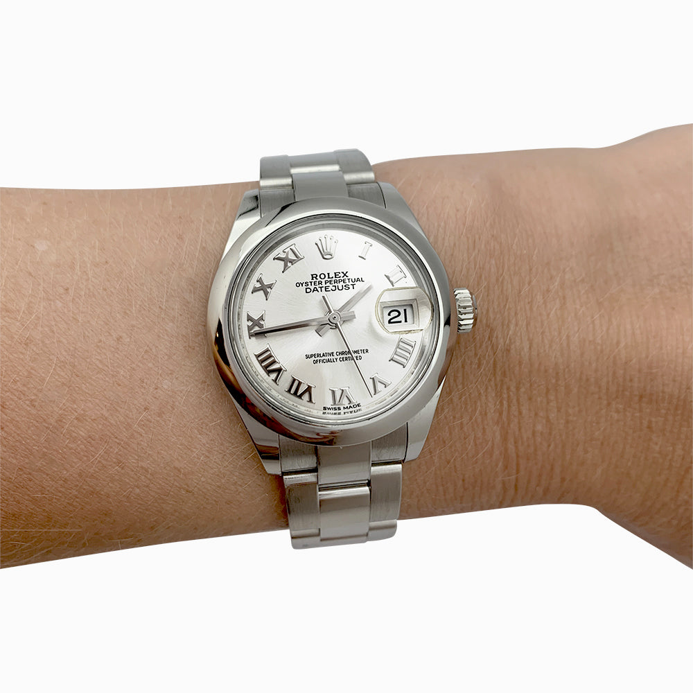 Montre Rolex "Oyster Perpetual Datejust" en acier.