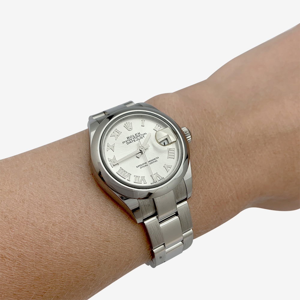 Montre Rolex "Oyster Perpetual Datejust" en acier.