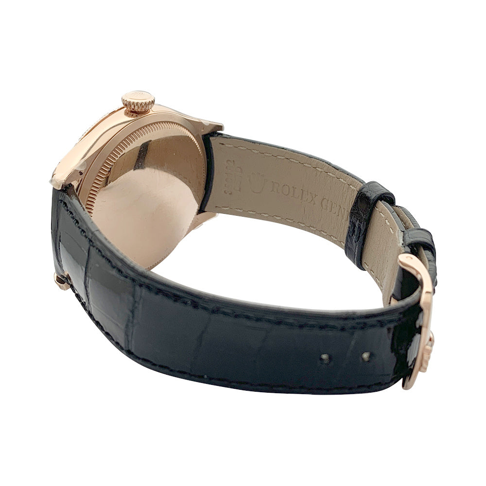 Rolex watch, "Cellini", rose gold, leather.