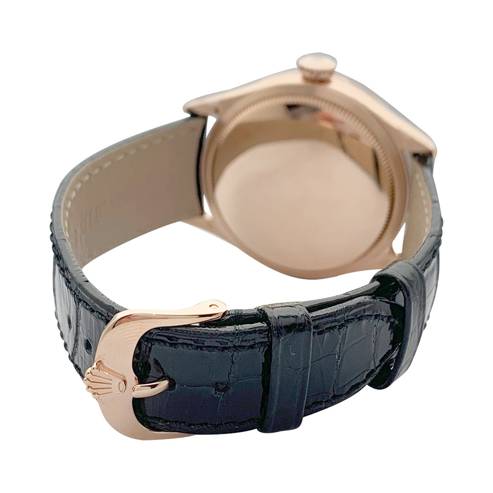 Rolex watch, "Cellini", rose gold, leather.