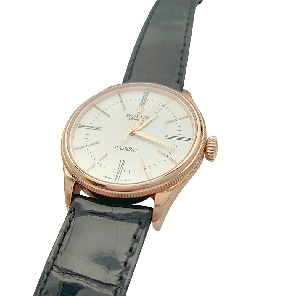 Rolex watch, "Cellini", rose gold, leather.