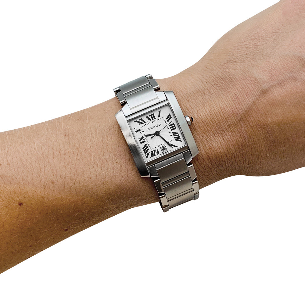 Cartier "Tank Française" steel watch