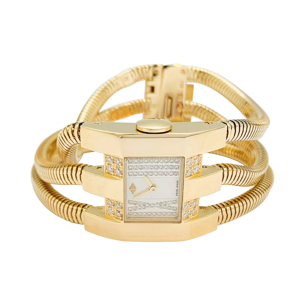 Van Cleef and Arpels watch in yellow gold and diamonds