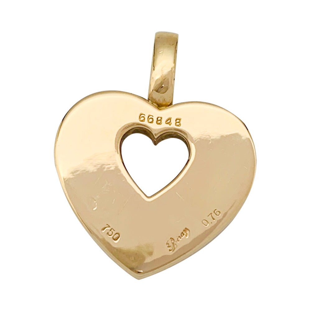 Poiray pendant, "Secret Heart", in yellow gold and diamonds.