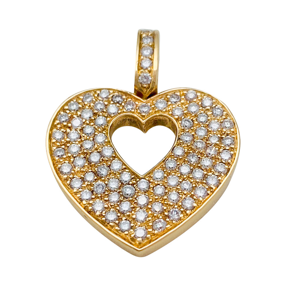 Poiray pendant, "Secret Heart", in yellow gold and diamonds.