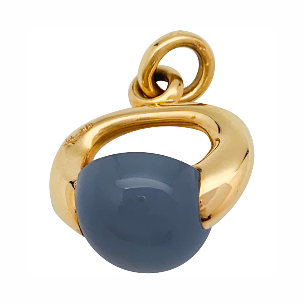 Pendentif Pomellato en or rose et calcédoine, collection "Luna".