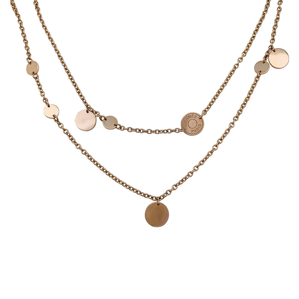 Sautoir Hermès "Confettis" en or rose.