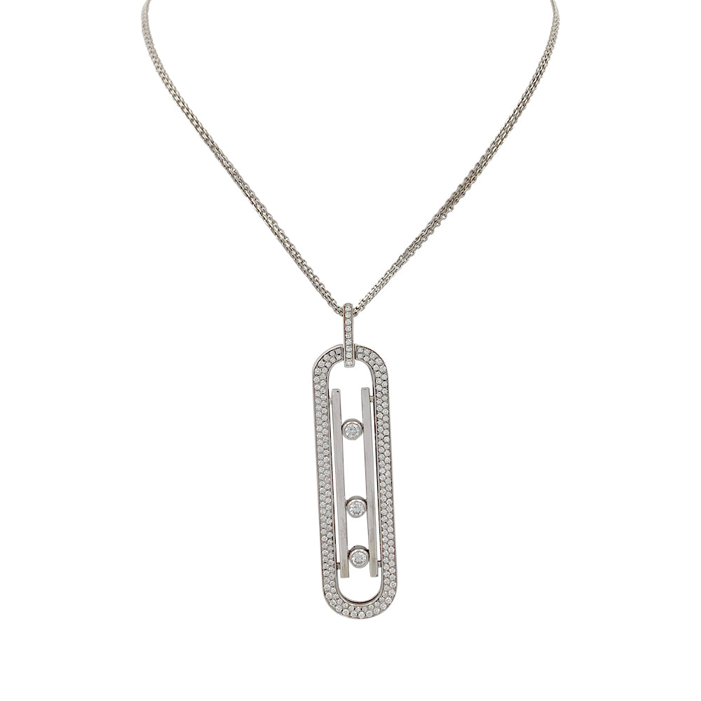 Sautoir Messika, “Move 10th anniversary”, or blanc, diamants.