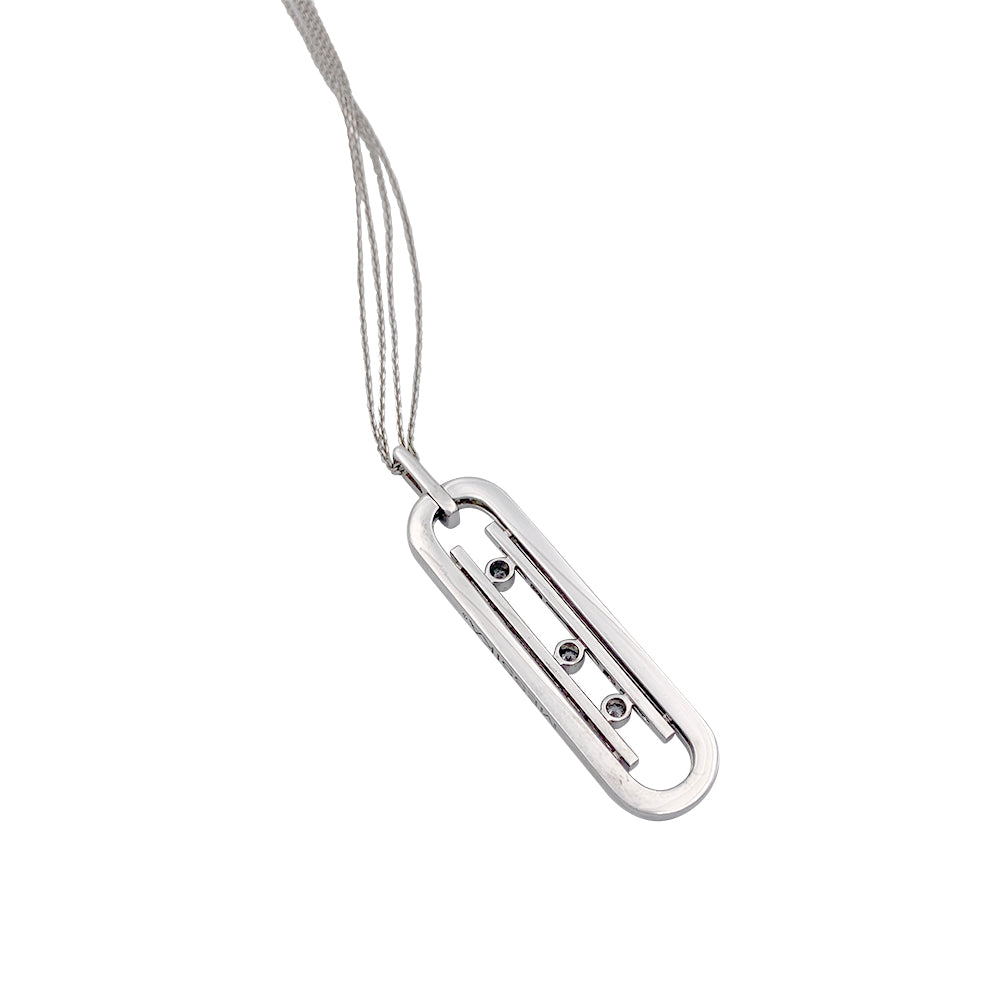 Messika necklace, “Move 10th anniversary”, white gold, diamonds.
