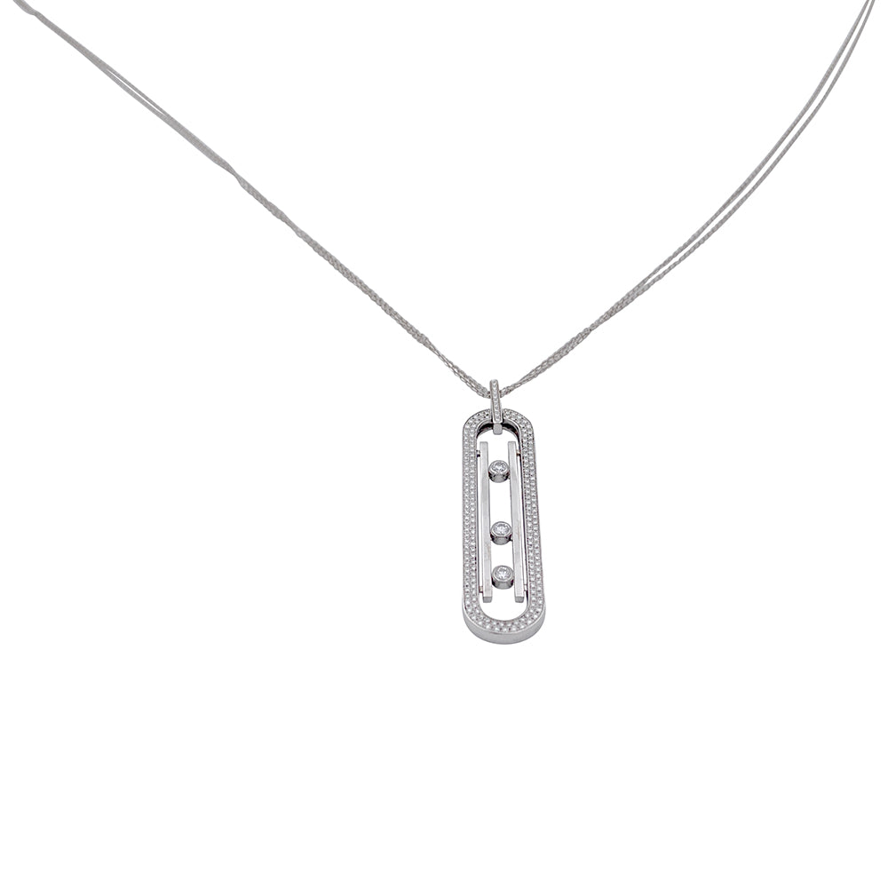 Sautoir Messika, “Move 10th anniversary”, or blanc, diamants.