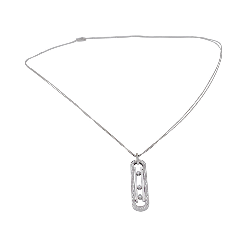 Messika necklace, “Move 10th anniversary”, white gold, diamonds.