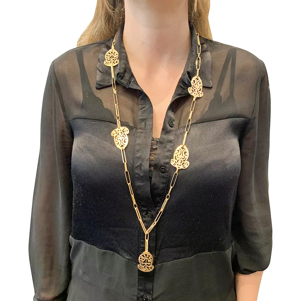 Pomellato "Ming" necklace, pink gold and brown diamonds.