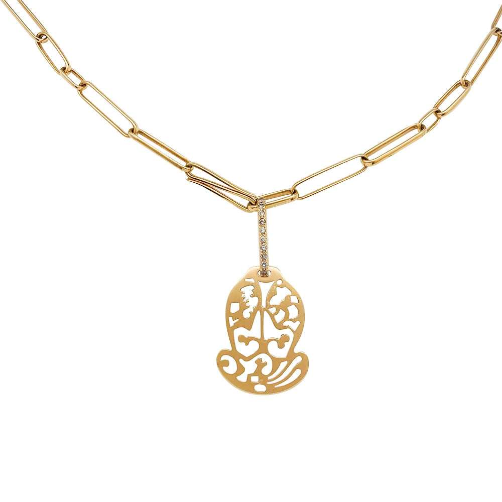 Pomellato "Ming" necklace, pink gold and brown diamonds.