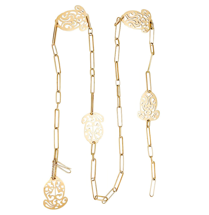 Pomellato "Ming" necklace, pink gold and brown diamonds.