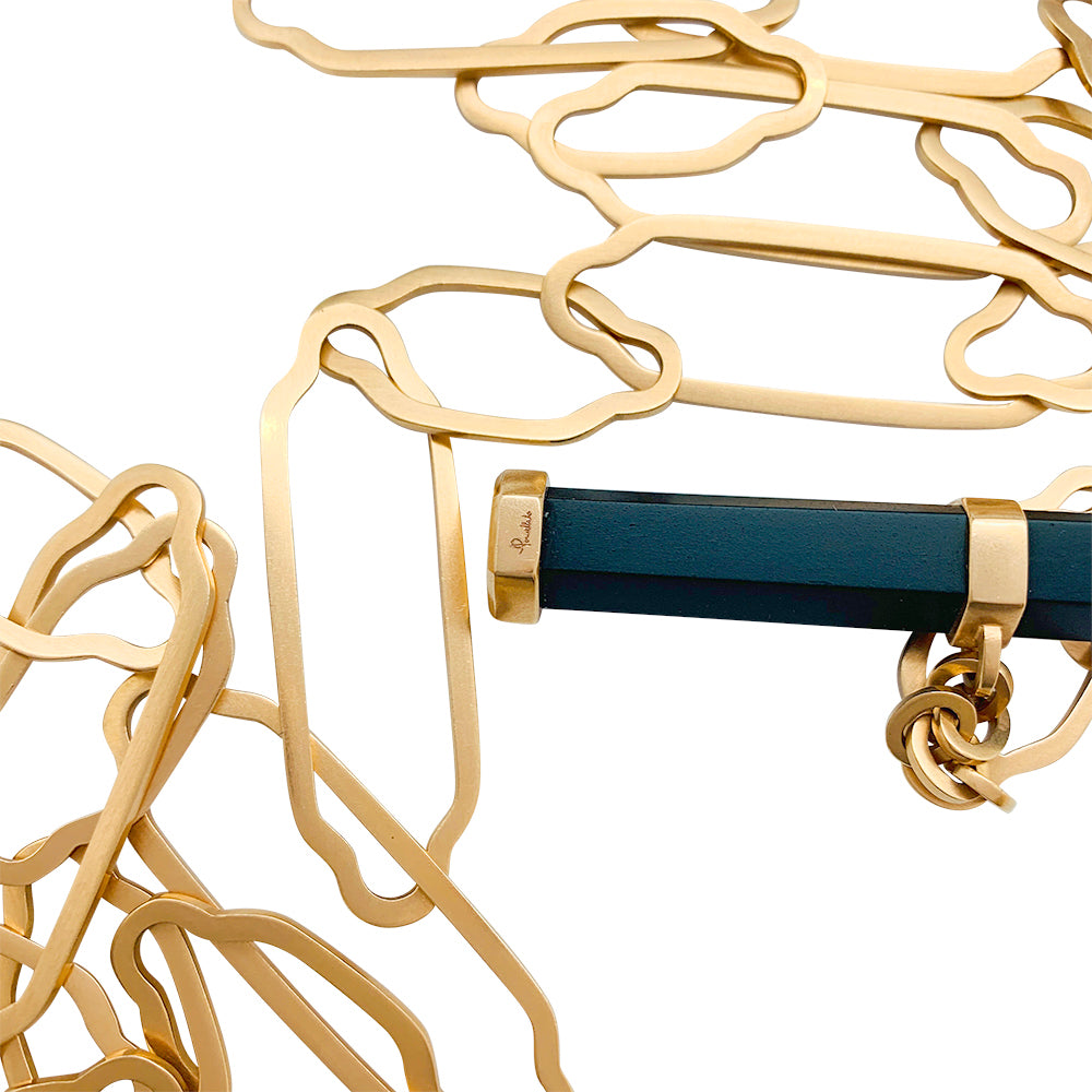 Pomellato necklace, "Victoria", rose gold, jet.