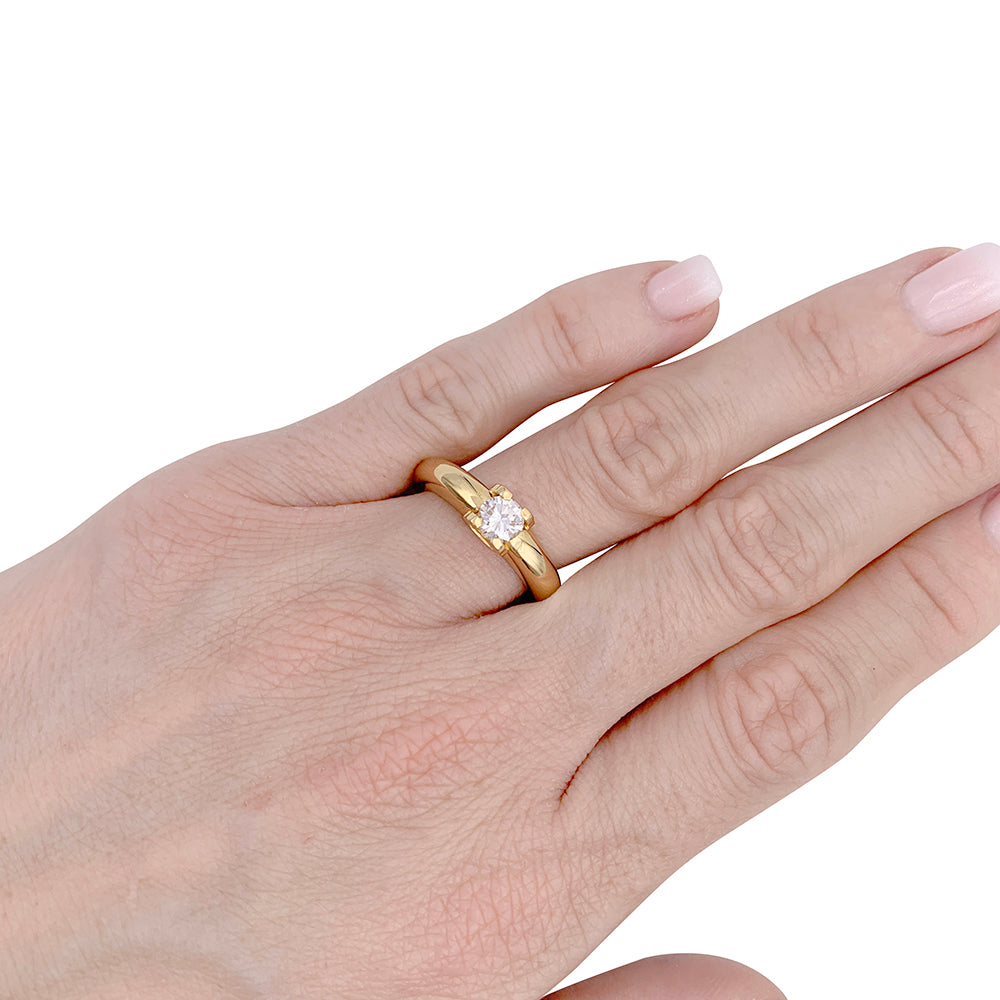 Cartier solitaire, "Louis Cartier", yellow gold, diamond.