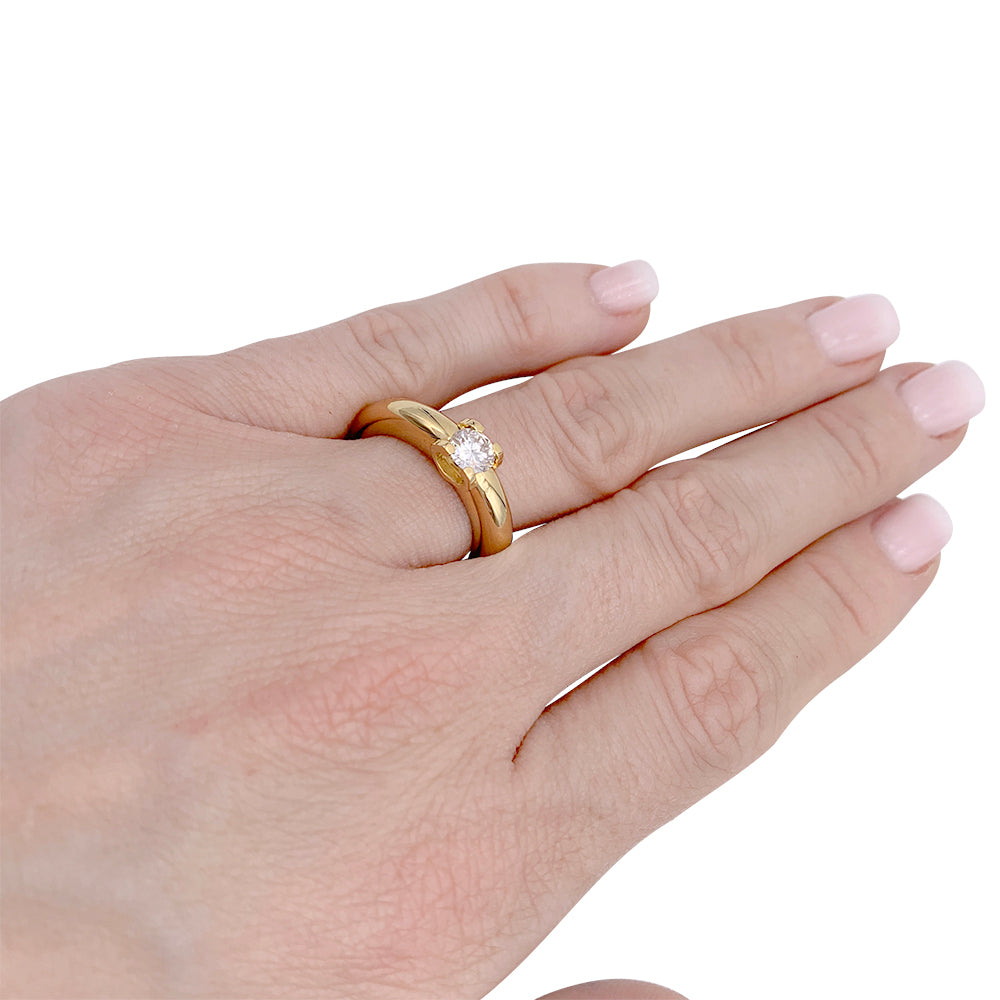 Cartier solitaire, "Louis Cartier", yellow gold, diamond.
