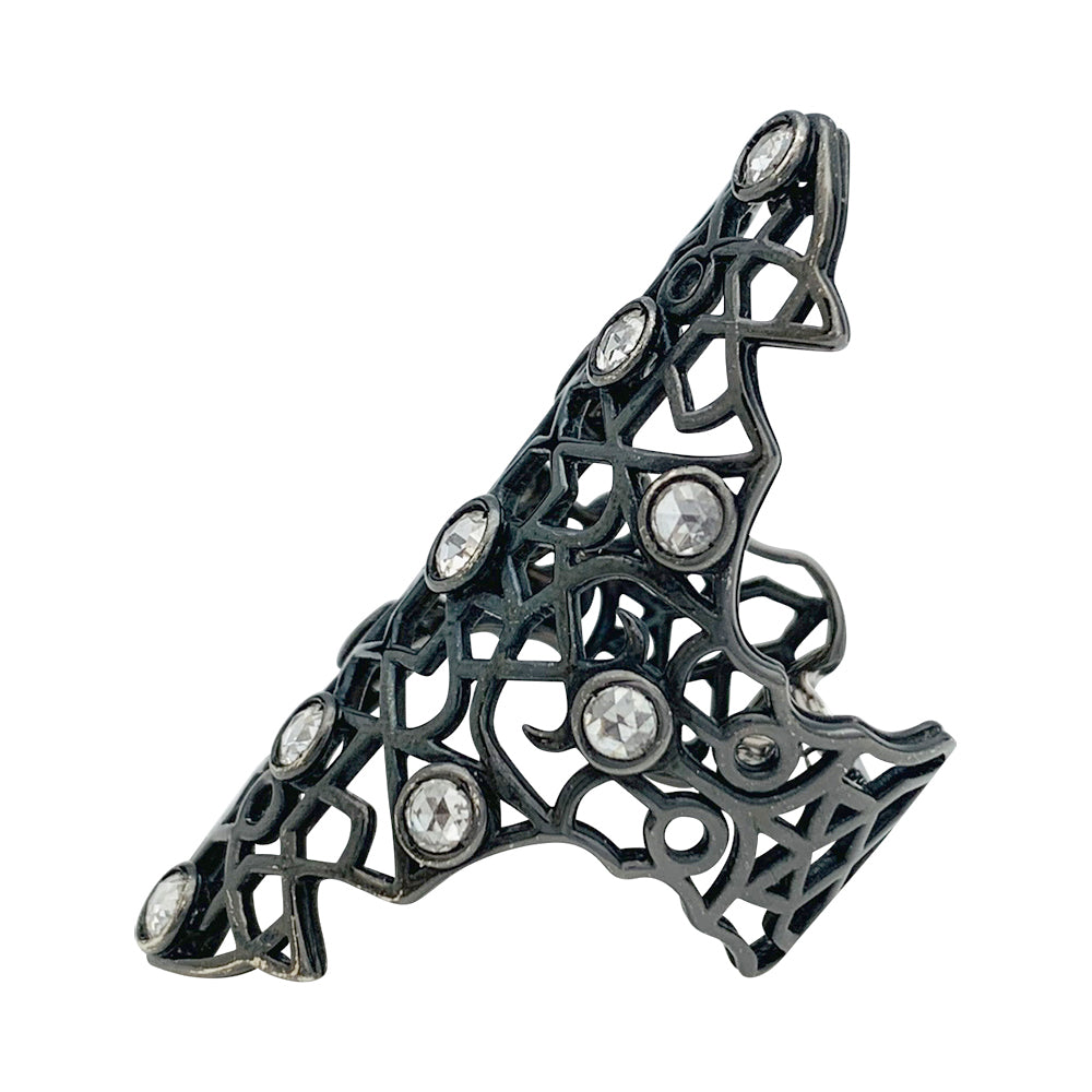 Repossi "Maure" ring in blackened gold and diamonds.