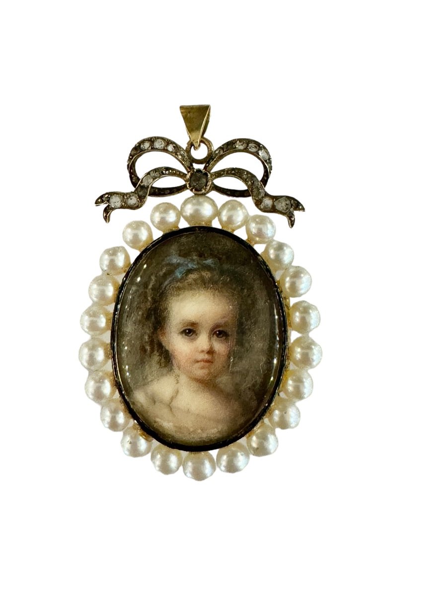 Par Cécile Villeneuve, Miniature, portrait de Yolande de Luynes