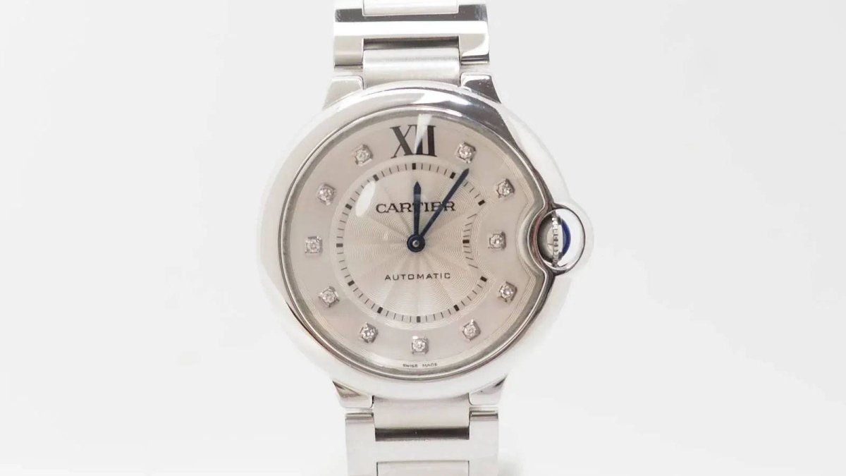 Cartier Montre Ballon Bleu 3284 Acier et Diamants - Maison Eloe