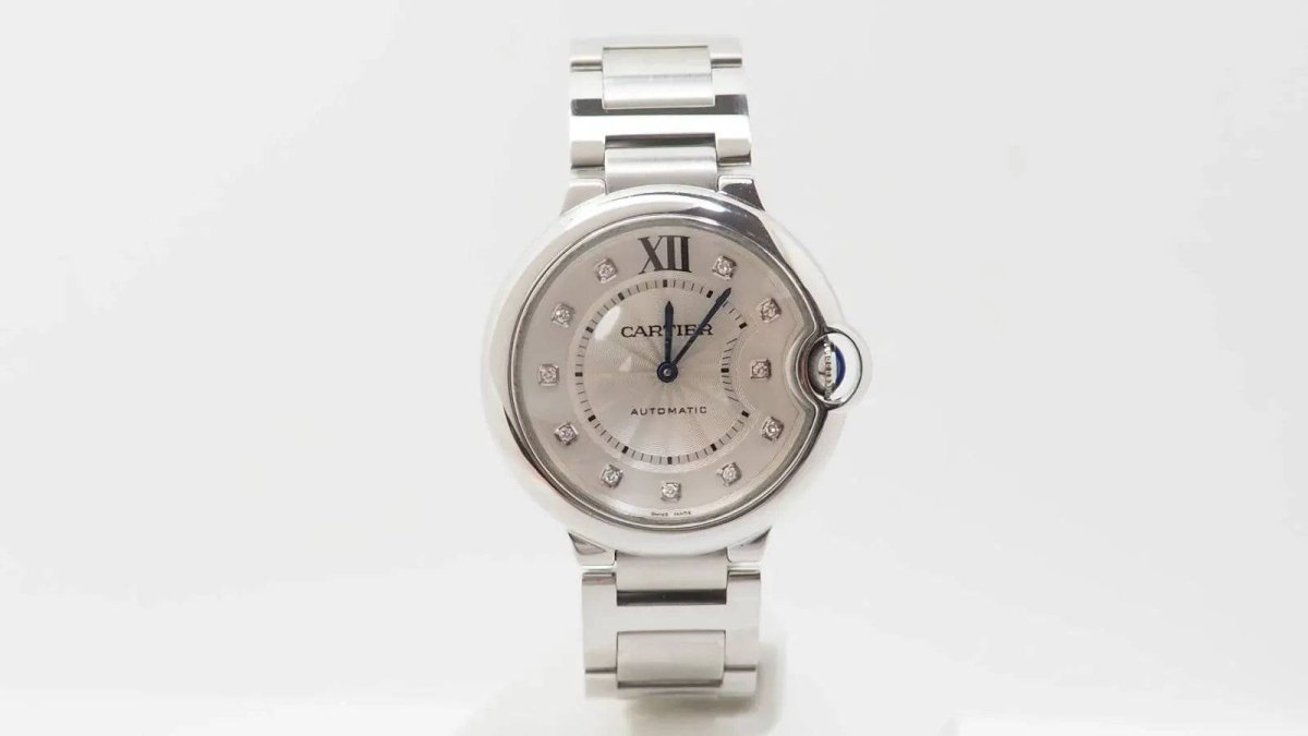 Cartier Montre Ballon Bleu 3284 Acier et Diamants - Maison Eloe