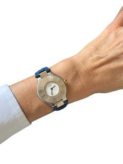 Montre Cartier must 21 en acier sur cuir