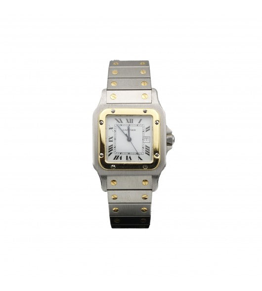 Cartier, Montre Santos acier et or moyen modele