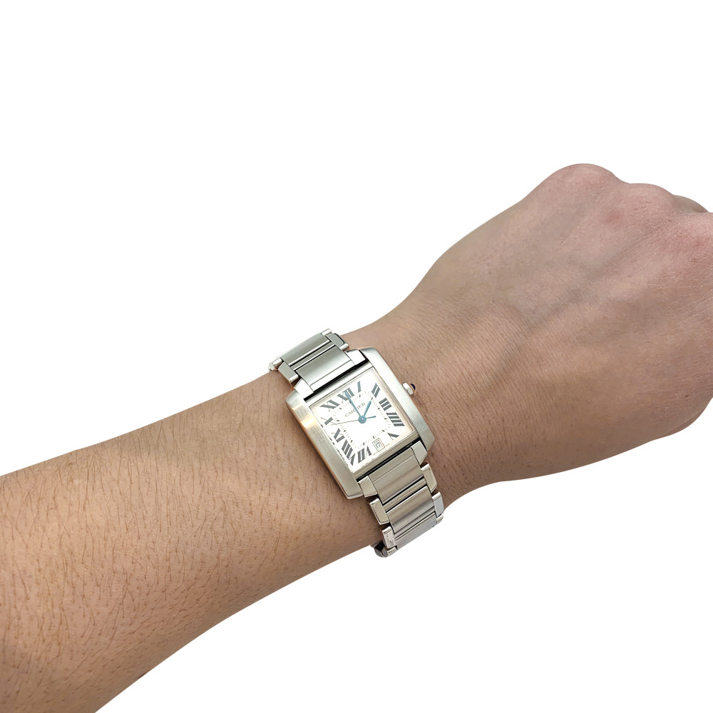 Cartier "Tank Française" steel watch