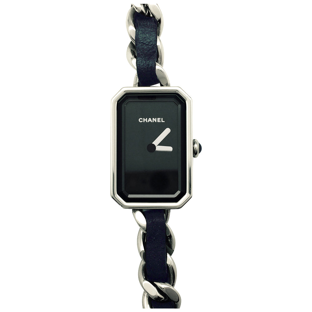 Montre Chanel "Première Rock" acier et cuir.
