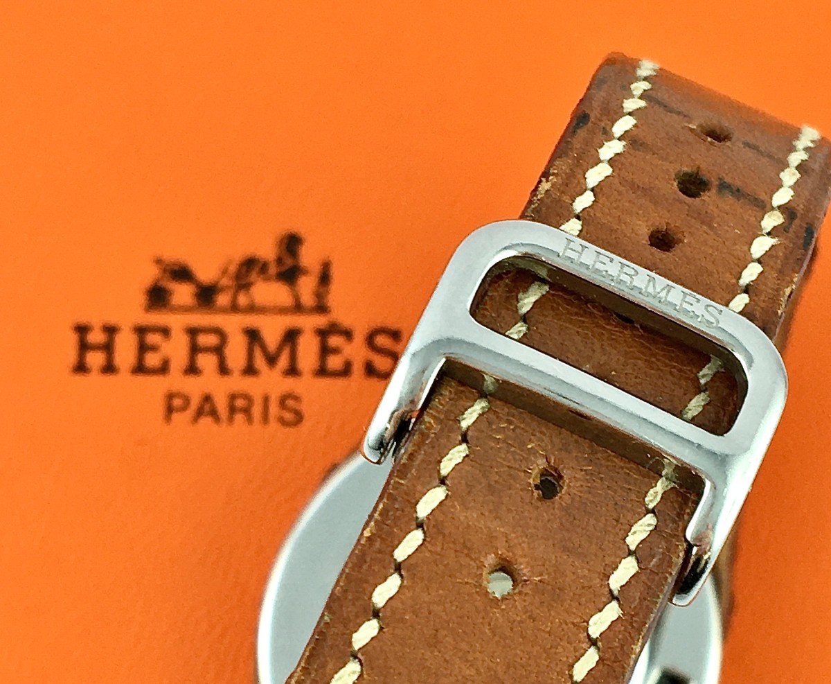 Montre Hermès Harnais Acier sur Cuir Full Set - Maison Eloe