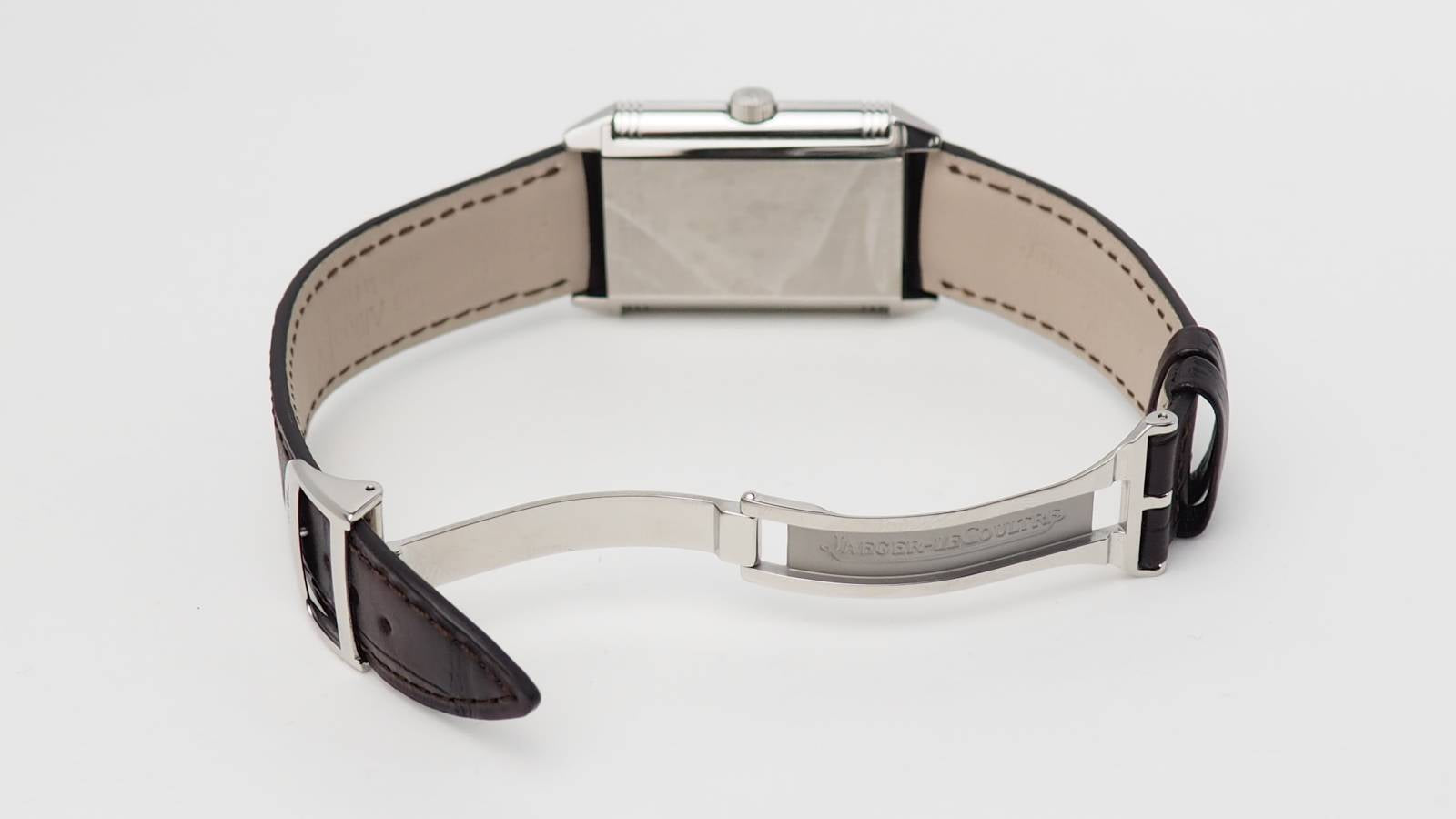 Jaeger LeCoultre, Montre Reverso grand modèle Acier sur Cuir
