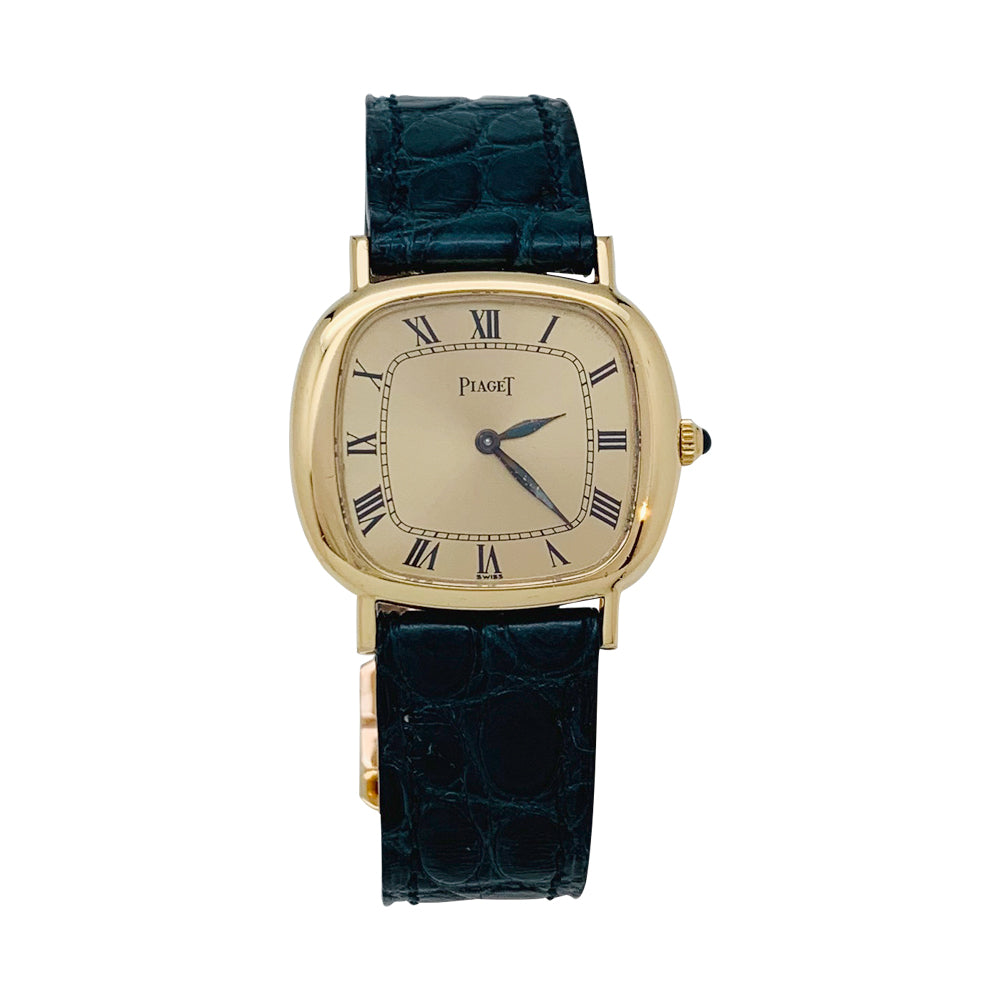 Montre Piaget en or jaune, cuir.