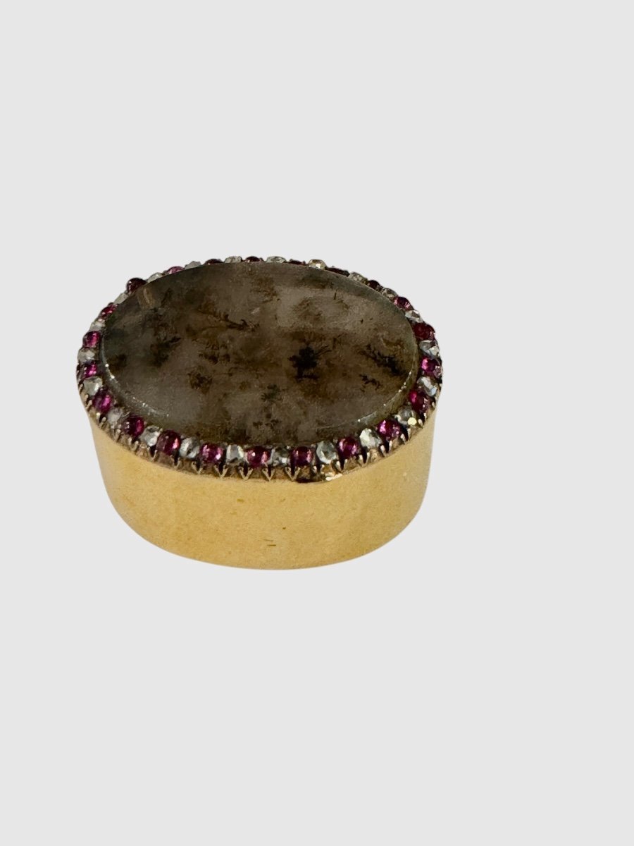 Napoleon III, Pilulier En Or, Agate, Rubis Et Diamants - Maison Eloe