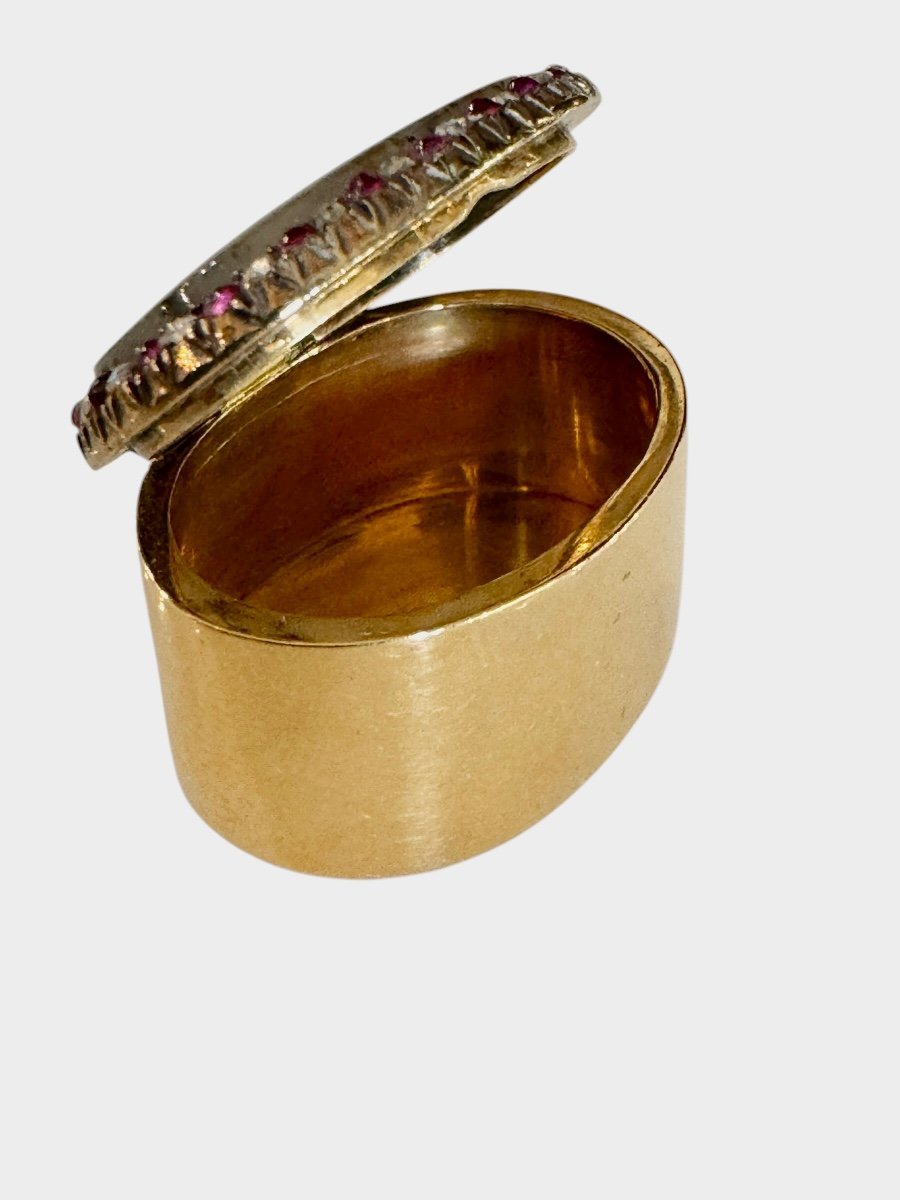 Napoleon III, Pilulier En Or, Agate, Rubis Et Diamants - Maison Eloe