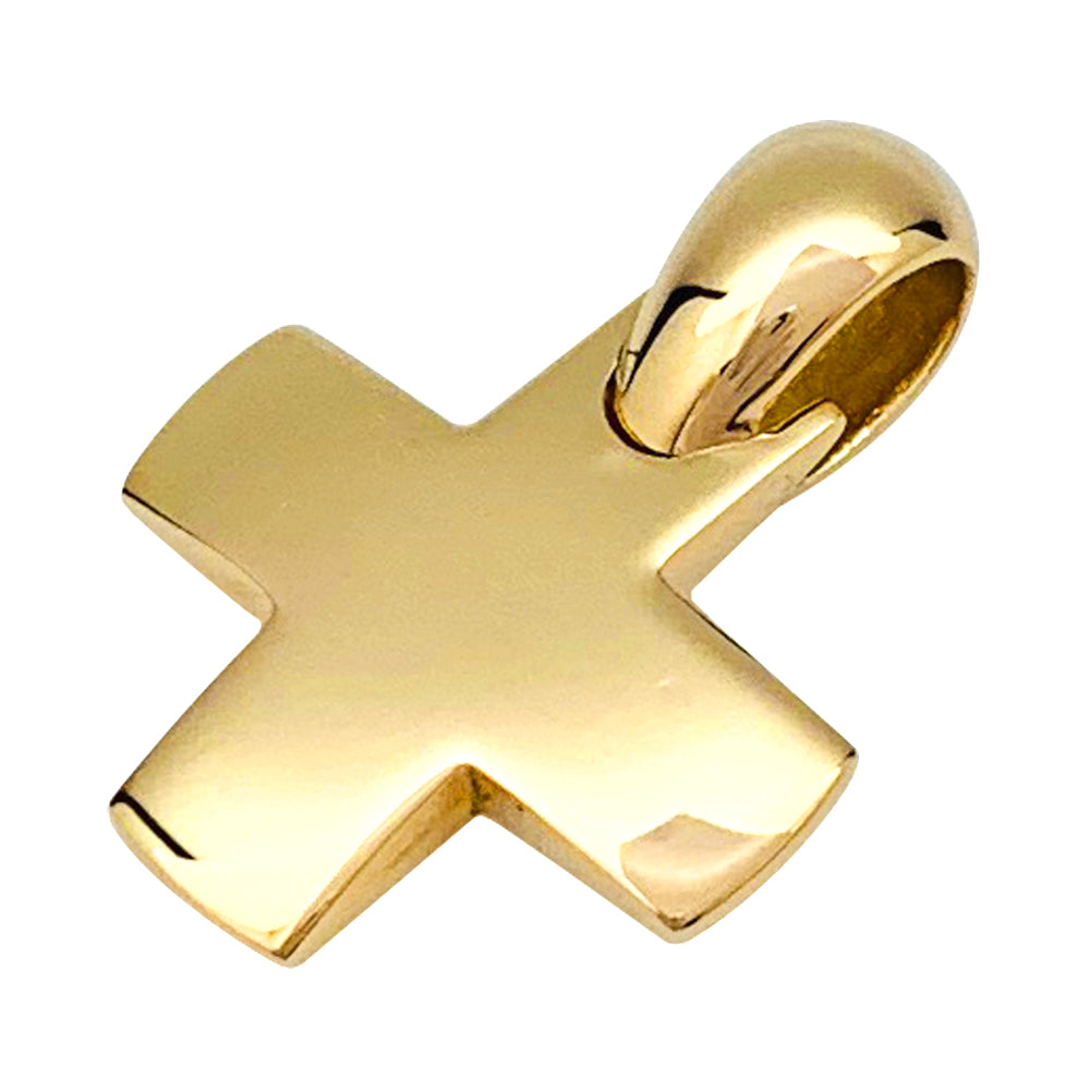 Pomellato "Cross" pendant and chain in yellow gold.