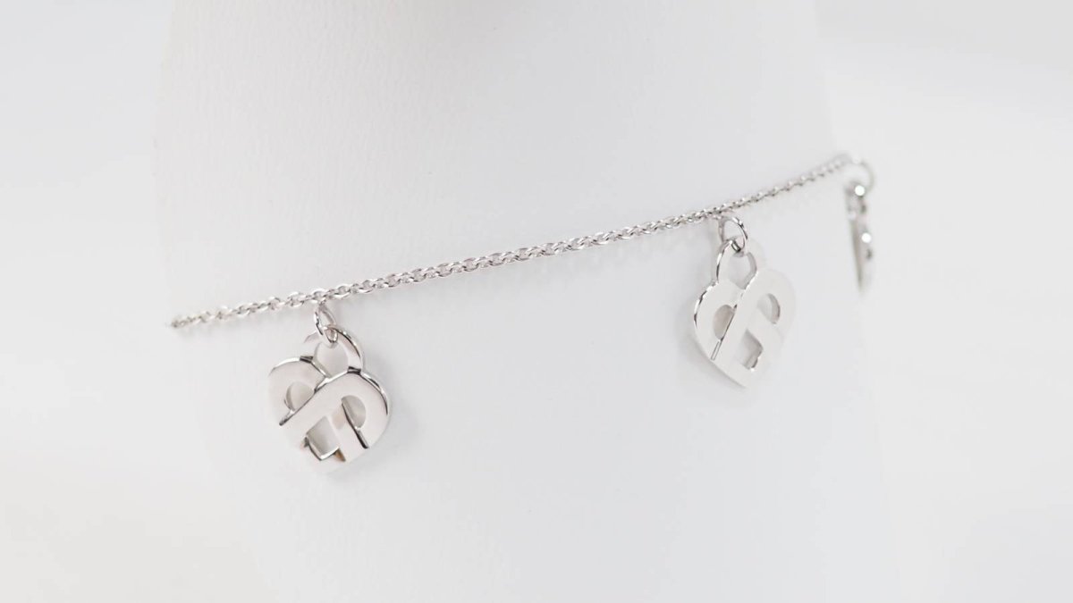 Poiray Bracelet Coeur entrelacé or blanc - Maison Eloe