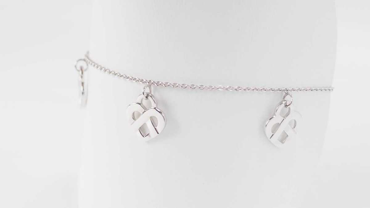 Poiray Bracelet Coeur entrelacé or blanc - Maison Eloe